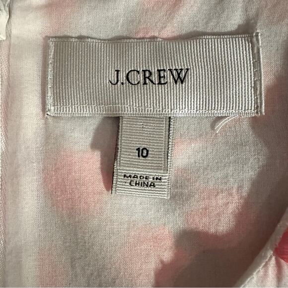 J. Crew White Neon Pink Embroidered Floral Racer Dress A5586 Size 10 Fit Flare - Picture 8 of 12